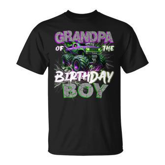 Grandpa Of The Birthday Monster Truck Family Matching Party T-Shirt - Thegiftio UK