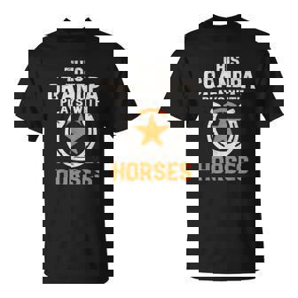 This Grandpa Plays With Horses Equestrian Western T-Shirt | Mazezy