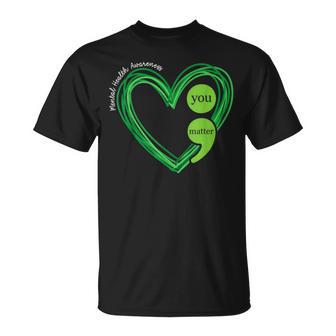 Green Heart Motivational Mental Health Awareness Women T-Shirt - Thegiftio UK