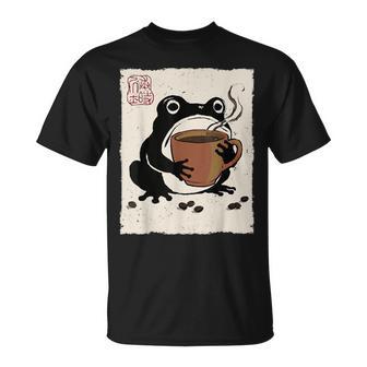Grumpy Frog Coffee Espresso Anime Japanese T-Shirt | Seseable UK