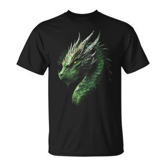 Grüner Drache Motiv Mythische Illustration Grüner Drache T-Shirt - Geschenkecke