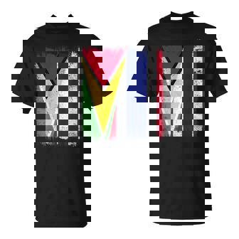 Guyana Thailand Half Flag Guyanese Thai Roots T-Shirt | Mazezy