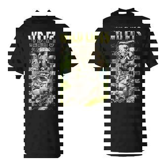 Gym Bench Press Chest Day Jungle Animals Workout T-Shirt | Mazezy