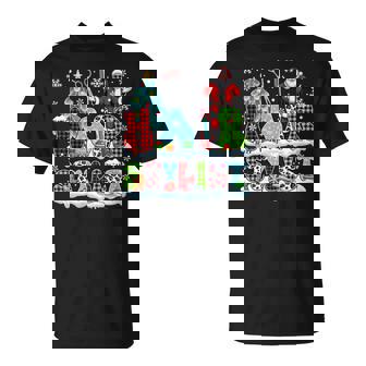 Hair Stylist Colorful Leopard Xmas Santa Sunglasses Job Team T-Shirt | Mazezy