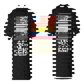 Half American Venezuelan Roots 100 Legend USA Venezuela T-Shirt | Mazezy