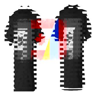 Half Canada Armenia Flag Canadian Armenian Pride Roots T-Shirt | Mazezy