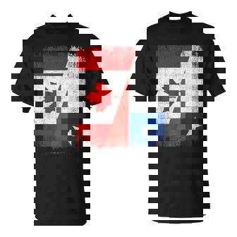 Half Canada Chile Flag Canadian Chilean Pride Roots T-Shirt | Mazezy