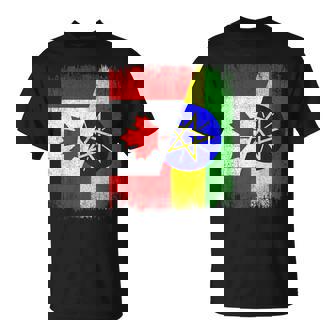 Half Canada Ethiopia Flag Canadian Ethiopian Pride Roots T-Shirt | Mazezy