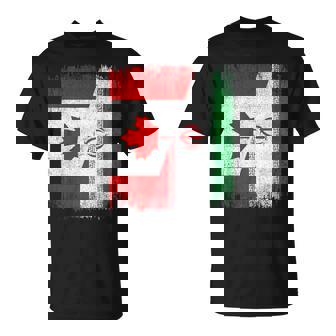 Half Canada Iran Flag Canadian Iranian Pride Roots T-Shirt | Mazezy