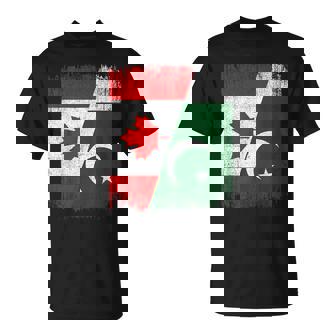 Half Canada Pakistan Flag Canadian Pakistani Pride Roots T-Shirt | Mazezy