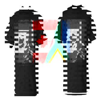 Half Canada South Africa Flag Canadian African Pride Roots T-Shirt | Mazezy