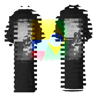 Half Colombia Brazil Flag Colombian Brazilian Pride Roots T-Shirt | Mazezy