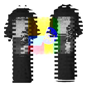 Half Colombia Ethiopia Flag Colombian Ethiopian Pride Roots T-Shirt | Mazezy