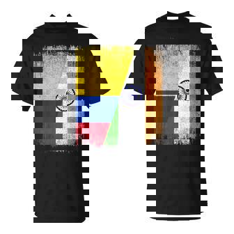 Half Colombia India Flag Colombian Indian Pride Roots T-Shirt | Mazezy