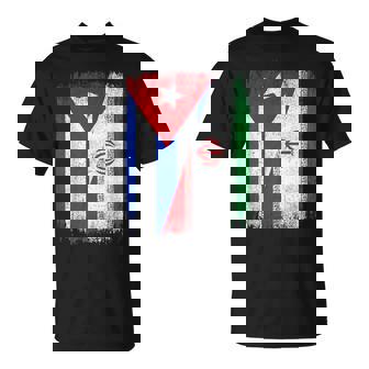 Half Cuba Iran Flag Cuban Iranian Pride Roots T-Shirt | Mazezy