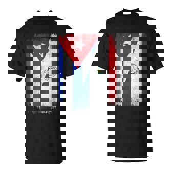 Half Cuba Paraguay Flag Cuban Paraguayan Pride Roots T-Shirt | Mazezy