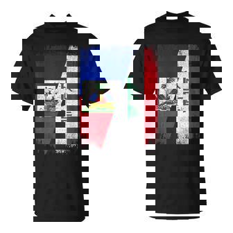 Half Haiti Iraq Flag Haitian Iraqis Pride Roots T-Shirt | Mazezy