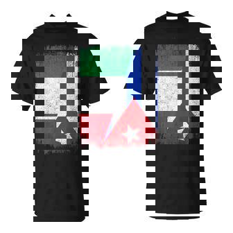 Half Italy Cuba Flag Italian Cuban Pride Roots T-Shirt | Mazezy