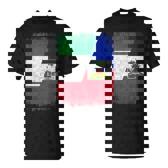 Half Italy Haiti Flag Italian Haitian Pride Roots T-Shirt | Mazezy