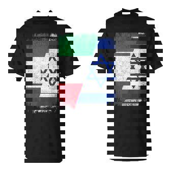 Half Italy Israel Flag Italian Israelis Pride Roots T-Shirt | Mazezy