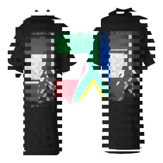 Half Italy South Africa Flag Italian African Pride Roots T-Shirt | Mazezy