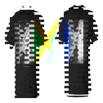 Half Jamaica Honduras Flag Jamaican Honduran Pride Roots T-Shirt | Mazezy
