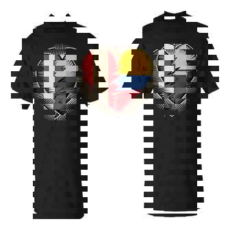 Half Peruvian Colombian Roots Peru Colombia T-Shirt | Mazezy