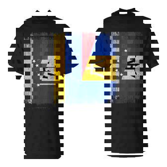 Half Venezuela Barbados Flag Venezuelan Barbadian Roots T-Shirt | Mazezy