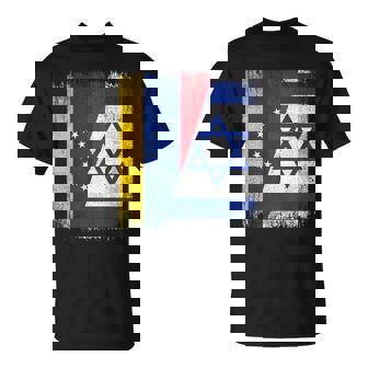 Half Venezuela Israel Flag Venezuelan Israelis Roots T-Shirt | Mazezy