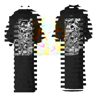 Halloween Skeleton Roller Derby T-Shirt | Mazezy