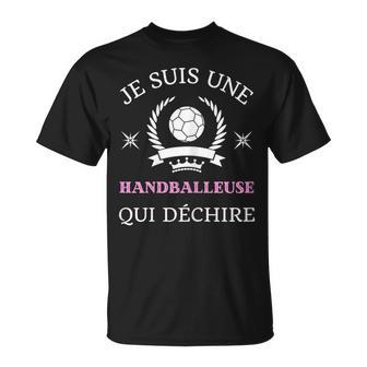 Handballeuse Qui Dechire Humour Handball Drole T-Shirt - Cadeauxyz