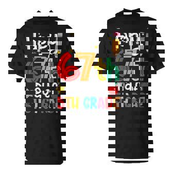 Happy 67th Day Of 5th Grade Teacher Student Six Seven Meme T-Shirt | Mazezy