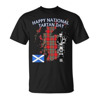 Happy National Tartan Day Stewart Clan Scottish Heritage T-Shirt - Thegiftio