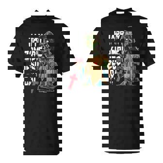 Happy Zombie Jesus Day Skeleton Horror Christ Halloween T-Shirt | Seseable UK