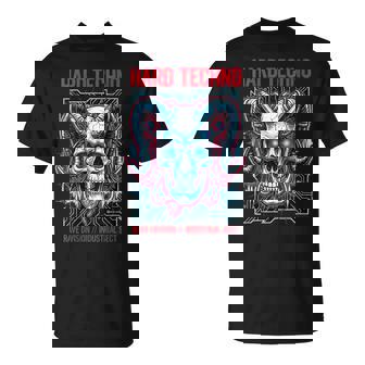 Hard Techno Cyber Skull Rave Industrial T-Shirt | Mazezy
