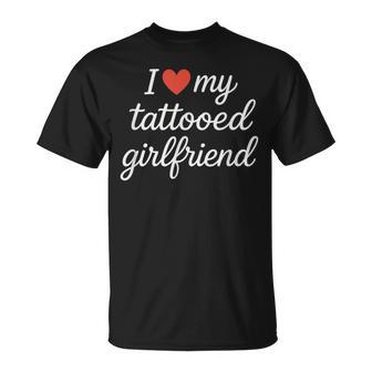 I Heart My Tattooed Girlfriend かわいいレッドハートデザイン Tシャツ - Kawaiitshirt