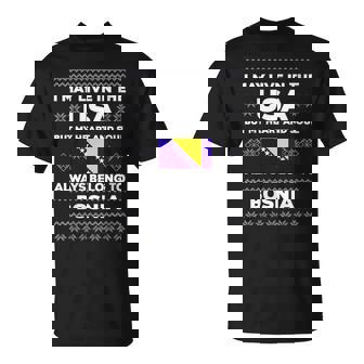 My Heart And Soul Bosnia Flag Quote Christmas T-Shirt | Mazezy