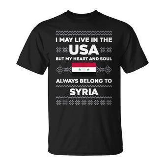 My Heart And Soul Syria Flag Quote Christmas Tank Top T-Shirt | Mazezy