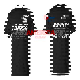 Hecho En América Con Piezas Cubanas Cuba Usa Manga Larga Camiseta unisex - Regaloses