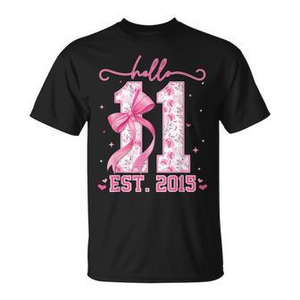 Hello Eleven Est 2015 Rosa Kokettechleife 11 Geburtstag Mädchen T-Shirt - Geschenkecke