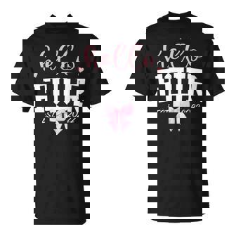 Hello Four Est 2022 4Th Birthday Girl Turning 4 T-Shirt - Thegiftio