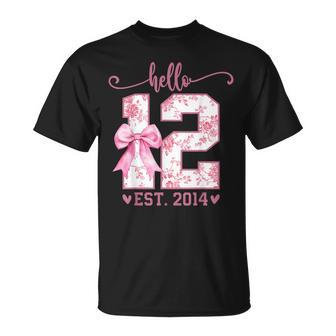 Hello Twelve Est 2014 12Th Birthday Coquette 12 Year Girl T-Shirt - Thegiftio UK