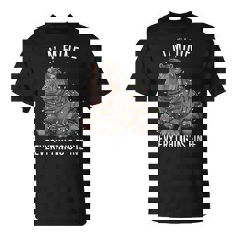 Hippo Christmas I'm Fine Everything Is Fine Wildlife T-Shirt | Mazezy