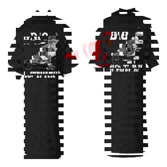 Ho Ho Hold The Plank Santa Workout Christmas Gym Tank Top T-Shirt | Mazezy