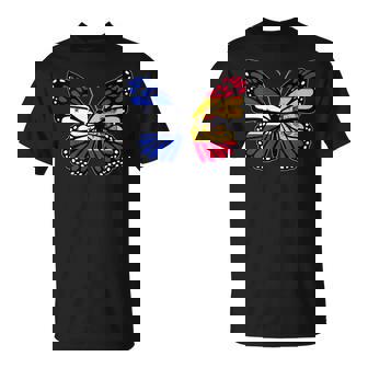 Honduras And Spain Butterfly Half Honduran Spanish Roots Tank Top T-Shirt | Mazezy