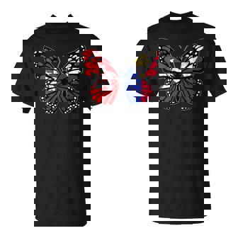 Hong Kong And Philippines Butterfly Half Hong Kong Filipina T-Shirt | Mazezy