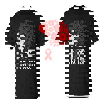 Hope Aids Butterfly Red Ribbon HIV Aids Awareness T-Shirt | Mazezy