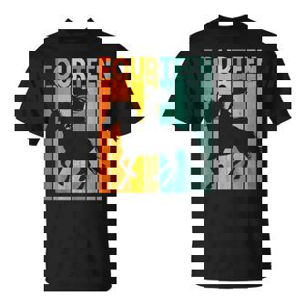 Horse Fourteen Birthday Retro Sunset 14 Years Old Cowgirl T-Shirt | Mazezy