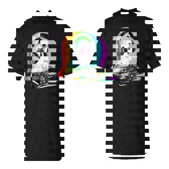 House Music Ghost DJ Optical Illusion EDM Halloween Rave DJ Tank Top T-Shirt | Mazezy