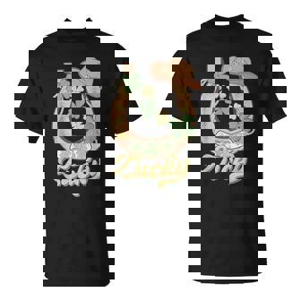 Howdy Cowboy Retro St Patrick's Day Lucky Horseshoe Western T-Shirt | Seseable FR